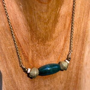 Handmade Vintage African Brass and 60s Serpentine Bead Necklace